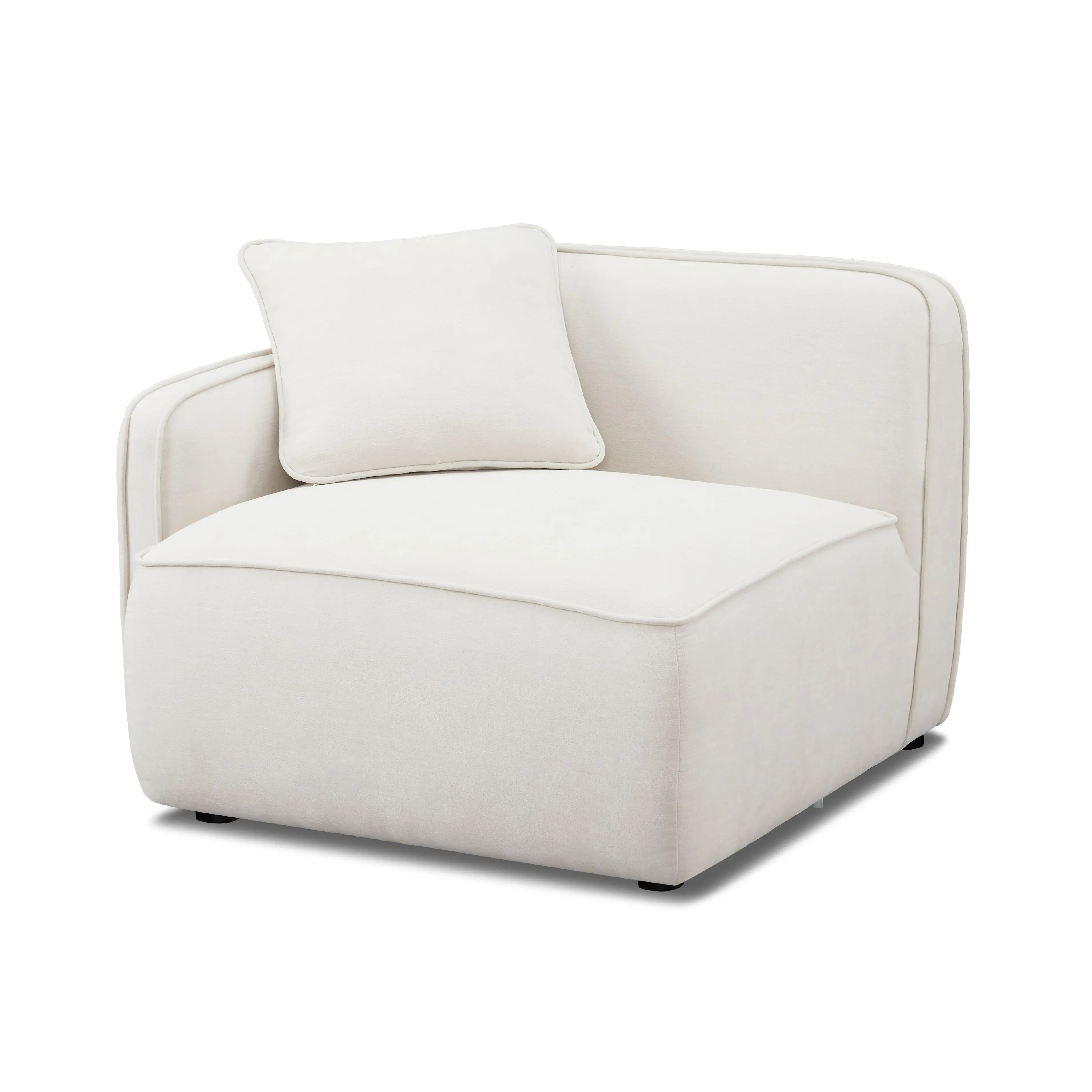 Travie Sand Upcycled Performance Linen LAF Corner Chair