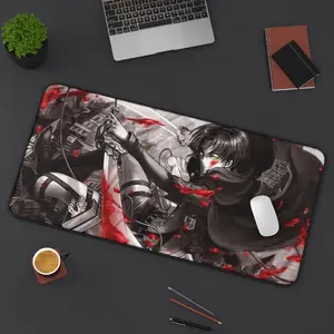 [ SALE UP 45% ] Levi Ackerman Anime Desk Mat Attack On Titan Gaming Mouse Pad Otaku Gift