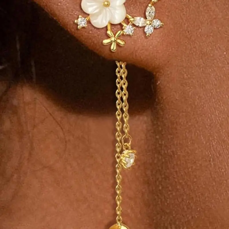 Mother's Day Gift Flower Design Dangle Earrings, Fashionable Dangle Earrings for Women, Trendy All-match & Exquisite, Chic Gorgeous Jewelry for Birthday Gift, High Quality Earrings, Fashionable Jewelry Accessories