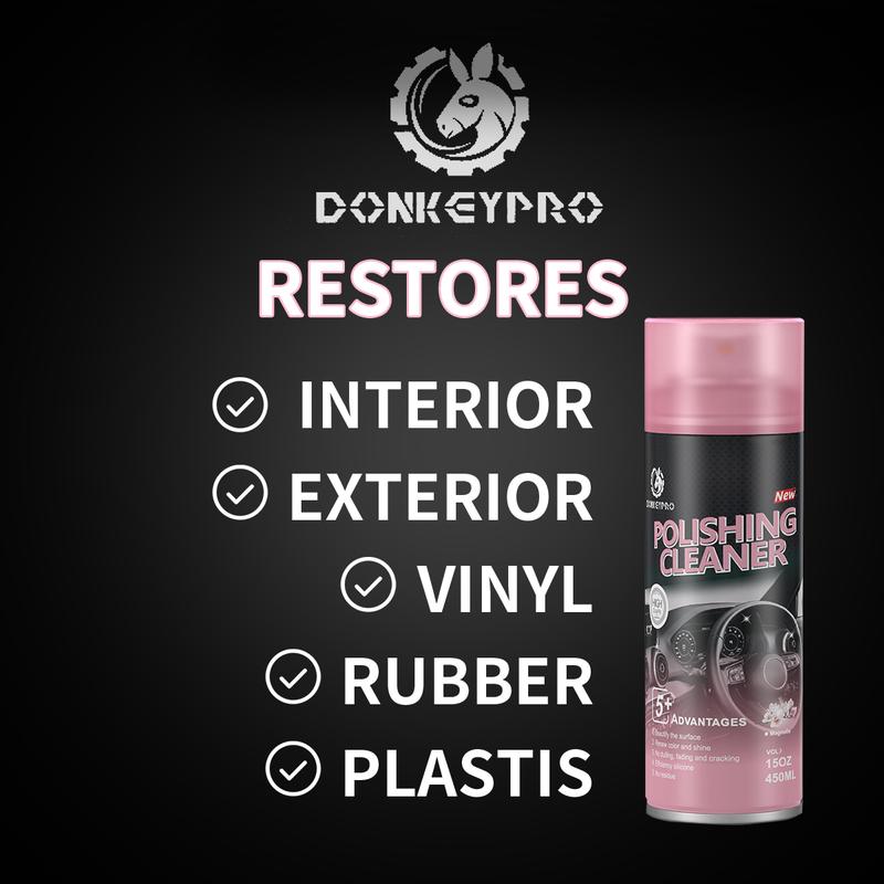 DonkeyPro - Ultimate Protection for Vinyl, Rubber, and Plastic Surfaces Car Interior Detailer and Protectant, waterless Spray Wax:Plastic, Rubber, Leather Cleaner for Car lnteriors&Exteriors、Quick Detailer、Automotive Care、Durable Protection Glossy