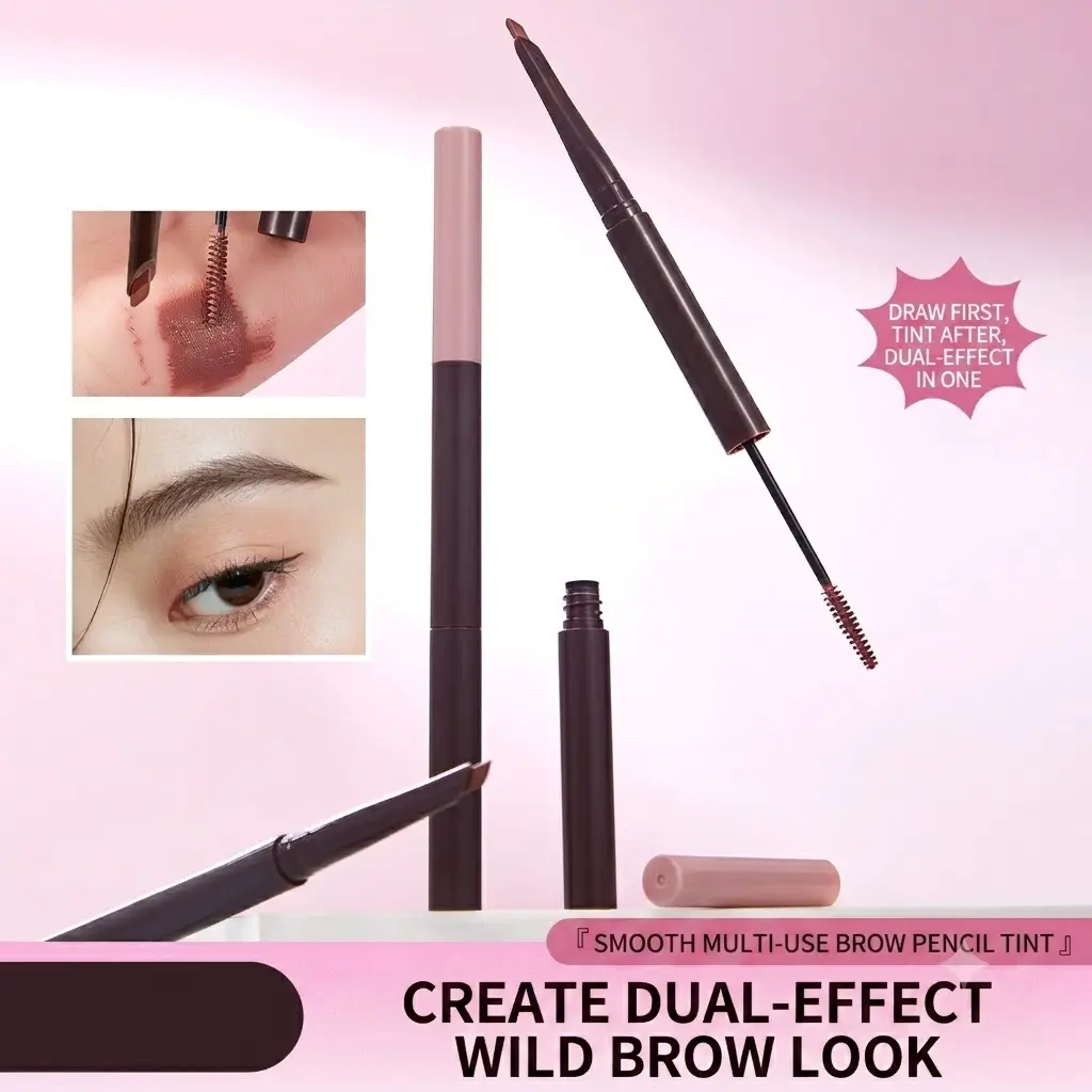 Smooth Multi-Use Brow Pencil Tint Create Dual-Effect Wild Brow Look Draw First Tint After Dual-Effect in One