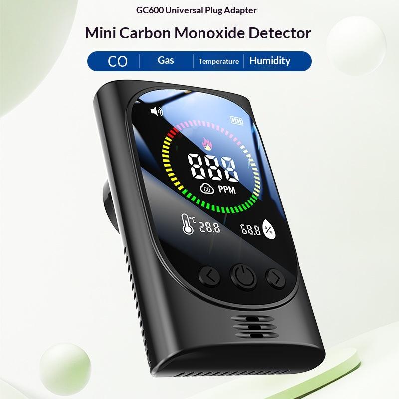 Smart Home Guardian Air & Temp Monitor 6-in-1 Portable Detector with Natural Gas Detection Temperature Humidity Sensors High-Definition Display Accurate Alerts