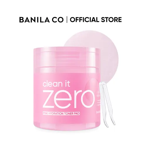 BANILA CO Clean It Zero Pink Hydration Toner Pads | 70 pads with Hyaluronic Acid & Niacinamide for Sensitive Skin