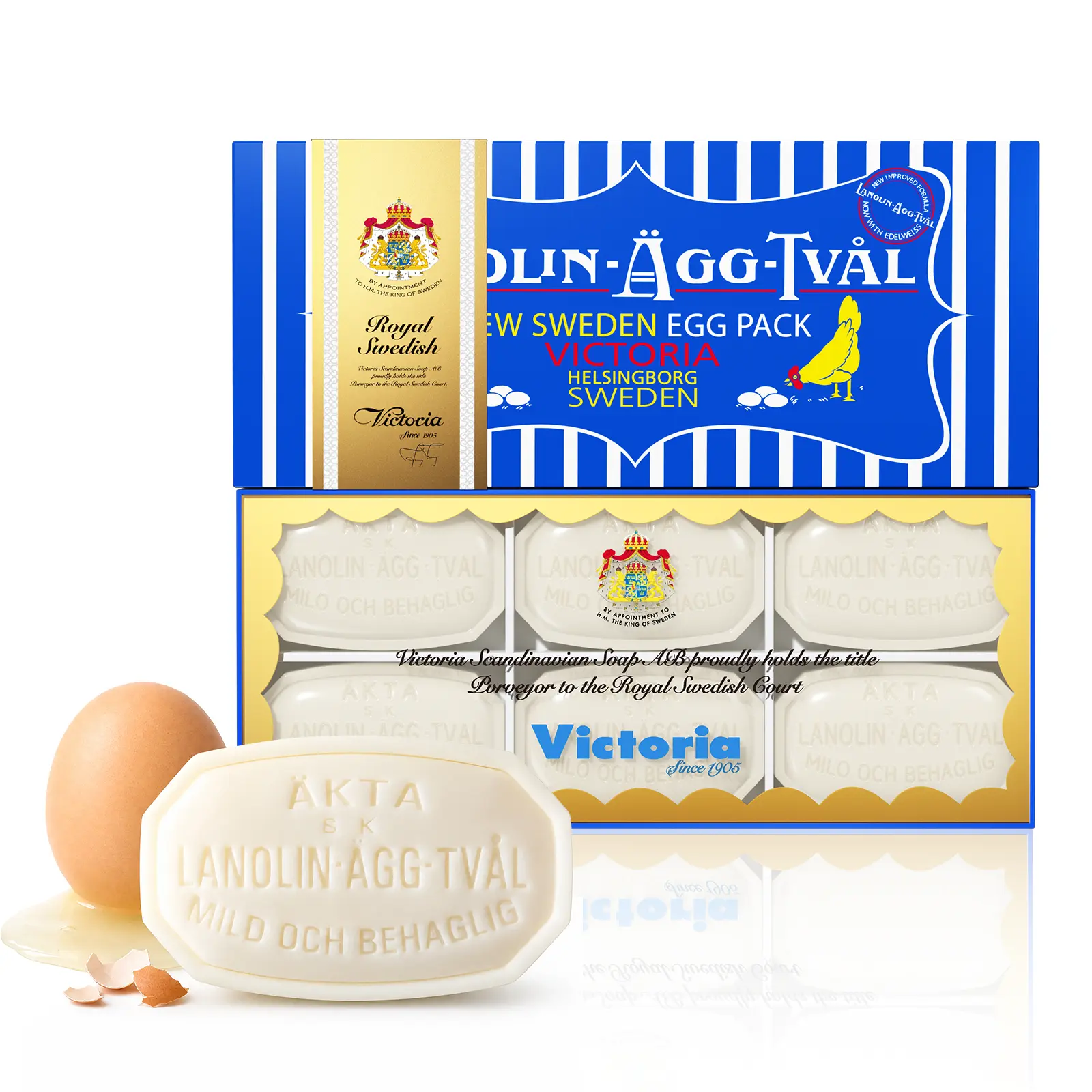 Victoria Egg White Soap Facial Cleanser from Sweden 6-Piece Gift Set