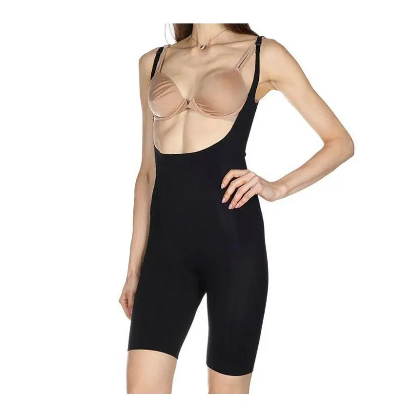 Memoi BodySmootHers Open-Bust Bodysuit with Thi gh Shaper