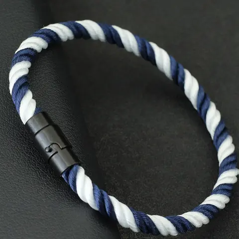 Men's Minimalist Magnetic Closure Braided Bracelet, Casual Trendy Design, Perfect for Daily Wear & Parties, Trendy Fashionable Accessories, Fashion Bracelets