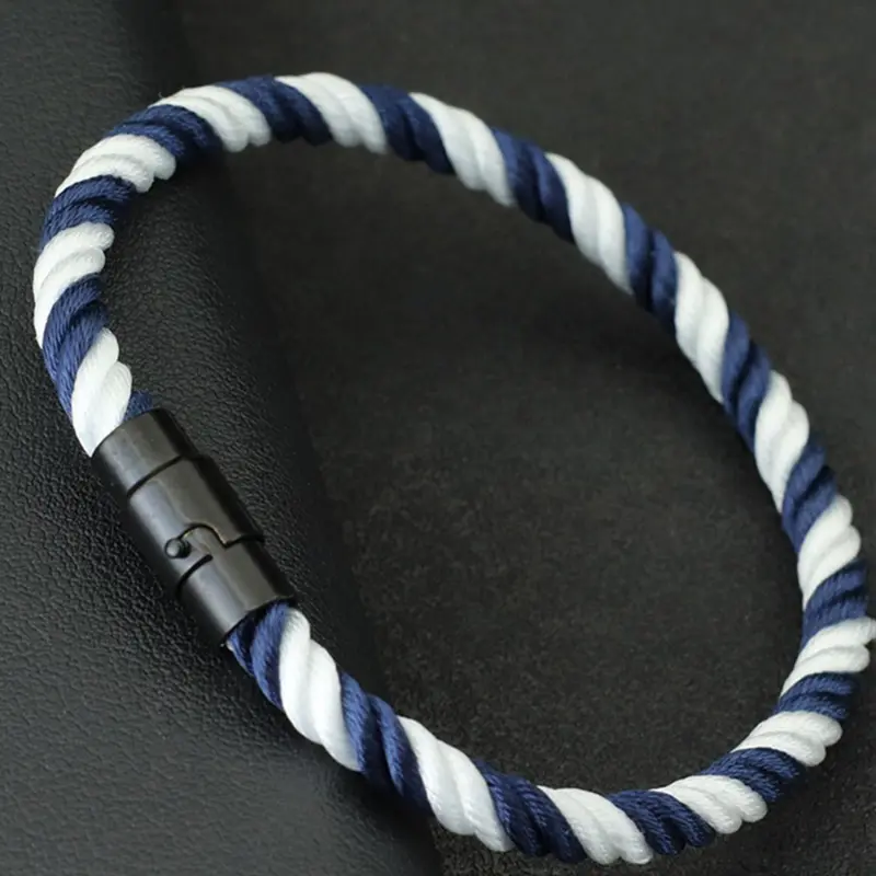Men's Minimalist Magnetic Closure Braided Bracelet, Casual Trendy Design, Perfect for Daily Wear & Parties, Trendy Fashionable Accessories, Fashion Bracelets