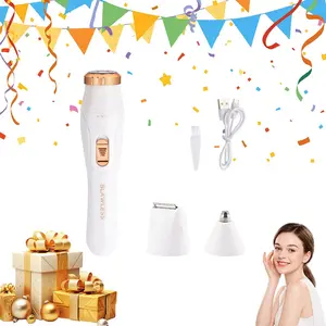 New Multifunctional Painless Gentle Operation Electric Shaver, Portable Design Body Hair Remover, Durable 3-In-1 Gentle Facial Hair Trimmer for Women, Ideal Gift Set