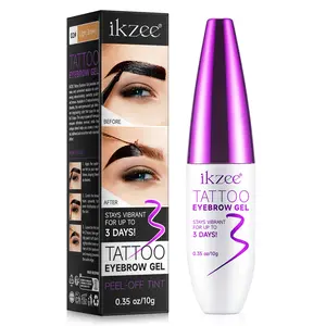 Ikzee peel-off eyebrow tint 10g light brown, Tinted Brow Gel, natural makeup effect, waterproof and sweat-proof. Easy to use, professional eyebrow tint product for women, daily eyebrow makeup cosmetics