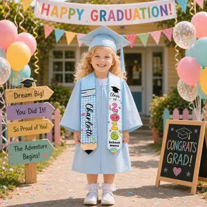 (Sash Only) Personalized Kids Pencil Graduation Stole, Custom Name Crayon Graduation Sash, Kindergarten Graduation Gift, Class of 2026 Gift for Boy Girl
