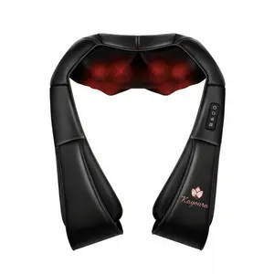 Kayoura Back Neck Massager for Pain Relief Deep Tissue,Shiatsu Neck and Back Massager Portable Kneading Shoulder Massage for Body Muscle Pain Relief,Gifts for Dad Mom Friends  Daily Relaxing Black