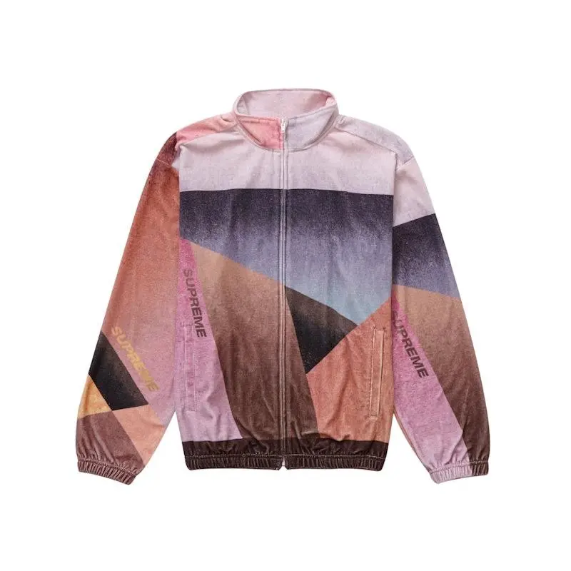 Supreme Men's Geo Velour Track Jacket Pink, from StockX