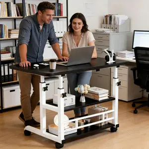Mobile Lift Table, Computer Desk, Adjustable Height, With Wheels Bedside Computer Desk, Sofa Side Table, Two Sizes Available, Suitable For Bedroom, Dormitory Laptop Stand, Lazy Office Desk
