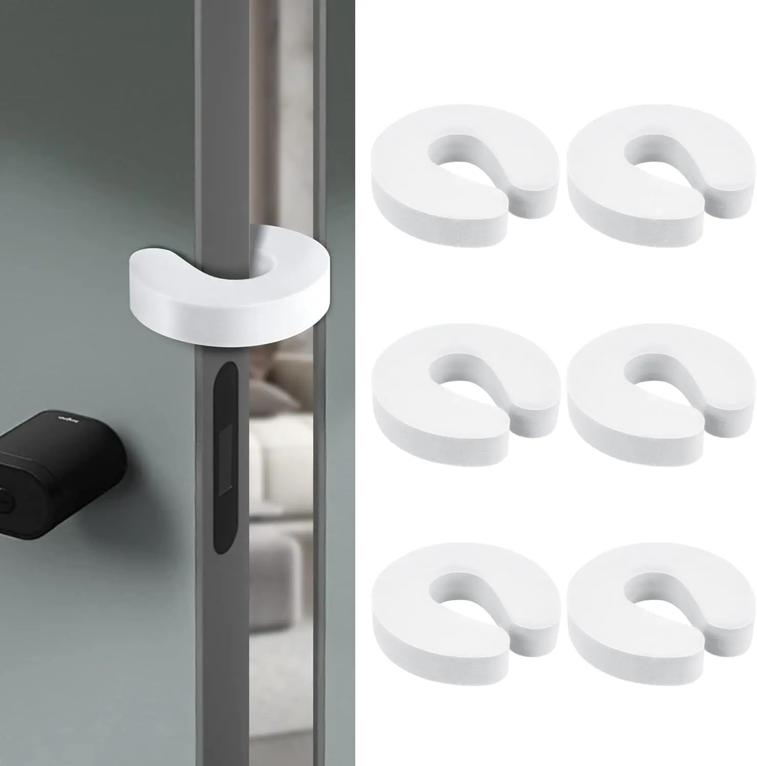 6 Pack Door Finger Pinch Guard, Anti Door Slam Stopper, Cat Toddler Door Stopper, Foam Baby Child Proof Door Stopper, Baby Proofing Doors to Keep Door Open Stop Door from Slamming