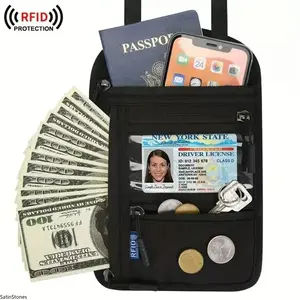 【NEW UPDATED】Neck Wallet,RFID Blocking Passport Holder, Easy to Conceal Travel Pouch,Multi-Functional Crossbody Wallet with Adjustable Neck Strap,Durable Nylon Storage Bag for Secure&Convenient Travel