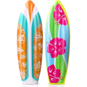 4 Pcs Inflatable Surf Board 36 Inch Inflatable Pool Floats Luau Hawaiian Party Decorations Tropical Flower Blow up Surfboard for Wall Beach Party Decorations