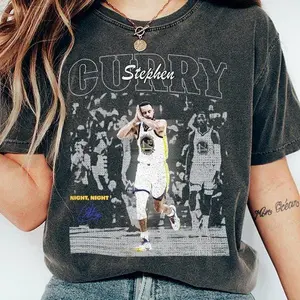 Stephen Curry "Night Night" Celebration T-Shirt - Comfort Colors Retro Basketball Graphic Tee - Golden State Game Day Shirt - Chef Curry Fan Apparel