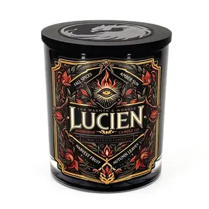 Lucien - ACOTAR inspired 8oz Scented Candle - Fall Spices, Amber Sun, Harvest Fruit, Autumn Leaves - Natural Coconut Wax - 35h Burn Time - Aroma Decor