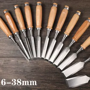 3/5/12 piece wooden carving chisel set for professional carpenters, comfortable beech handle wooden chisel, manual tools, carving tools, suitable for carving basic details carving woodworking chisels