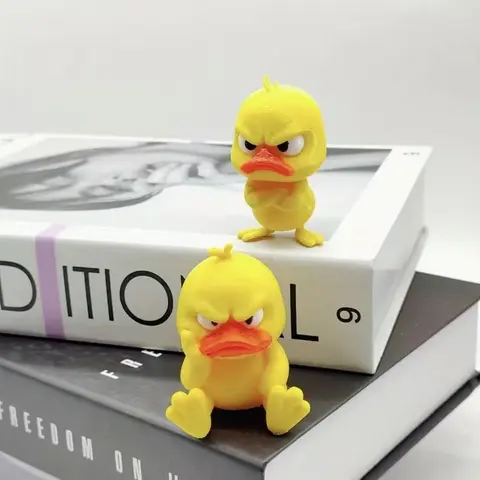Funny Angry Duck Plastic Statue - 2.36inch Length 1.34inch Wide Cute Cartoon Figurine, Waterproof Ornaments, Gift-Ready Fun for Family Any Occasion, Multi-Purpose Indoor-Outdoor Home/Desktop/Car Decor