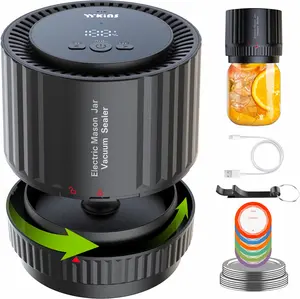 Electric Mason Jar Vacuum Sealer Kit, 2024 Auto Jar Vacuum Sealer for Mason Jars Handheld, True Bright Jar Sealer Canning Machine with Can Opener Regular Wide Mouth Jar Lids for Food Storage