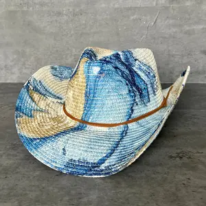 Marbled Straw Cowboy Hat