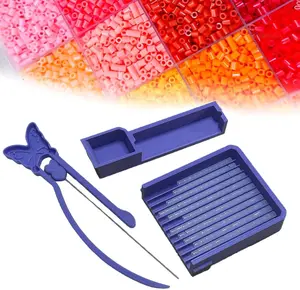 liwupro Fuse Bead Single Needle Tweezer & Aligner Tray Set, 5mm Fuse Beads Kit with Single Needle Tweezer Bead Scoop and Aligner Tray, Fuse Tool for Crafting Jewelry Bracelet (5mm Bead Tool Kit)