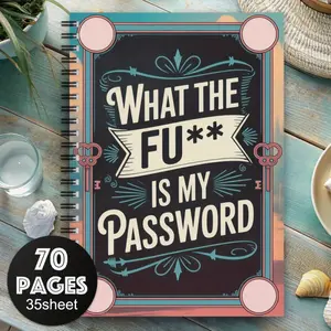 1 Password Notebook Journal, Planner Notebook - Vintage-inspired password manager with secure login logbook, spiral-bound - Deep navy security journal, perfect for home office or travel - Store passwords, websites, and private information - An cybersecuri