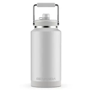 Bevanda - 1 Gallon Stainless Steel Insulated Water Jug - Leakproof Hydration Bottle with Magnetic Cap & Steel Handle - Vacuum Sealed for Jobsite & Outdoor Work