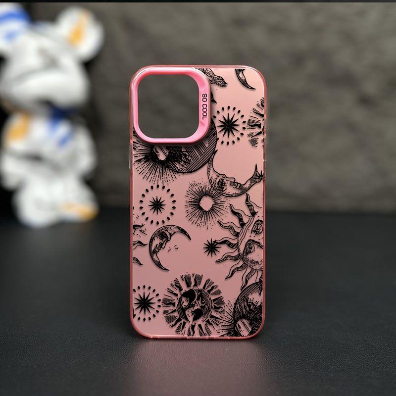 Vintage Celestial Print Phone Case  Modern Mystical Design Durable Hard Acrylic Back Case With An Anti-Yellowing Coating, Made From High-Quality Designed For Reliable Drop Protection For Your Phone For iPhone 17.16.15.14.13.12.11.X.XS.XSMAX.XR.8.7