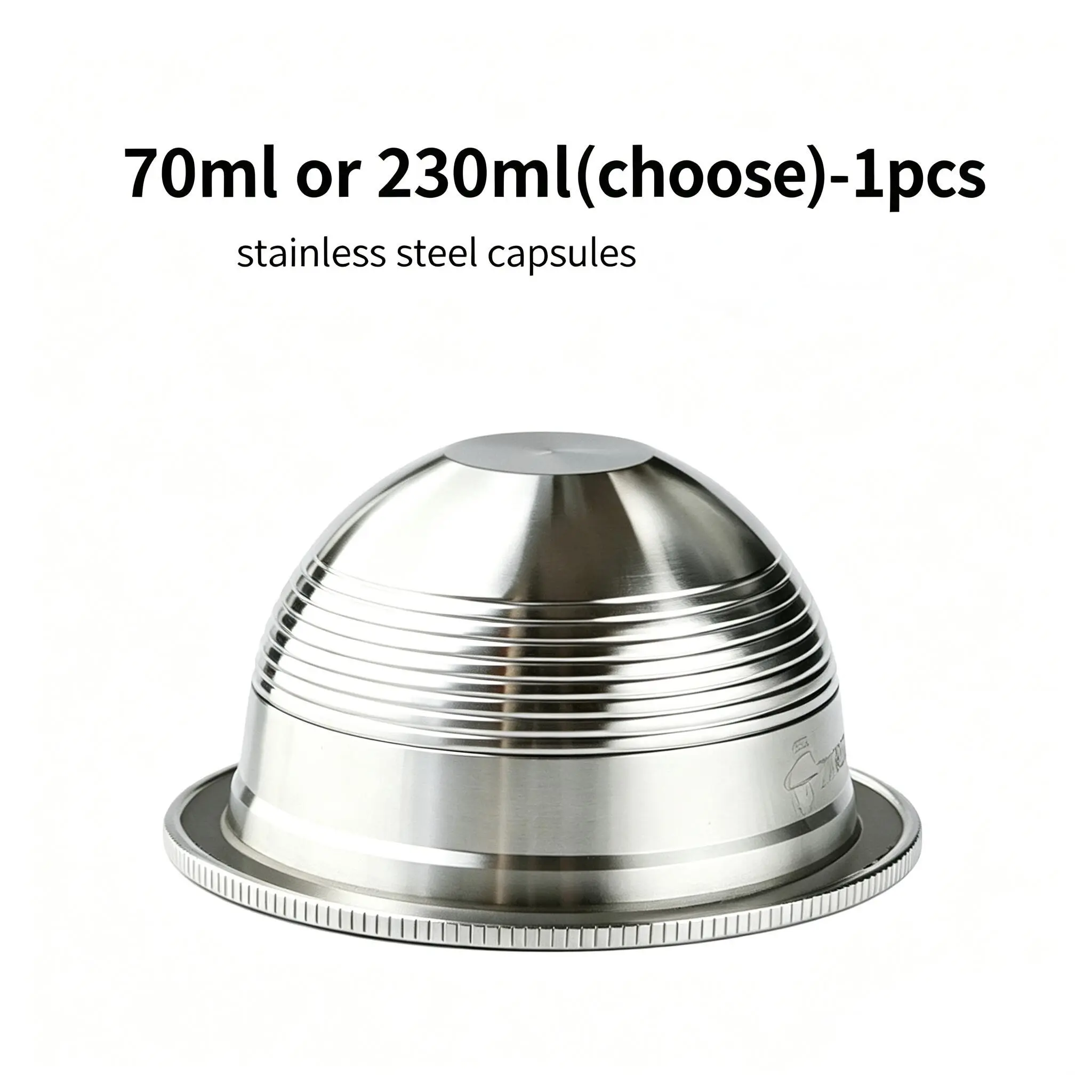 iCafilas Stainless Steel Reusable Coffee Pod Capsule Set - 70ml/230ml G Version for Nespresso VertuoLine ENV Machine, Plastic-Free Coffee Equipment, Ground Espresso Bean Filters, Espresso Accessories