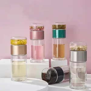 3-in-1 Portable Tea Infuser Tumbler - Leakproof Insulated, Double-Wall Insulated Glass Steeping Bottle, Heat-Resistant & Leak-Proof Lid, Enhances Tea Aroma, Perfect Gift for Tea Lovers