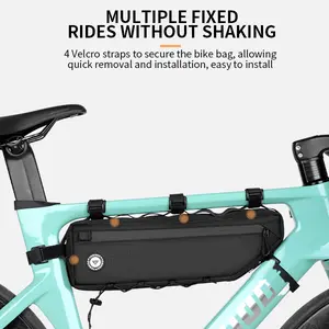 TOSUOD Bike Frame Down Tube Bag – Side Mesh Storage, Extra Space, Leg-Friendly Design