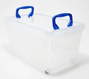 LocknLock 88-Cup XXL Storage Container with Double Blue Handles for Easy Carrying and Organization Ideal for Home & Office Minimalist Modern Highly Convenient BPA-Free Polypropylene