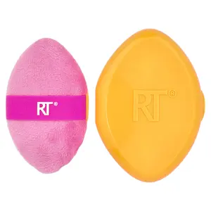 Real Techniques Miracle 2-in-1 Powder Puff + Travel Case , 2 Piece Set