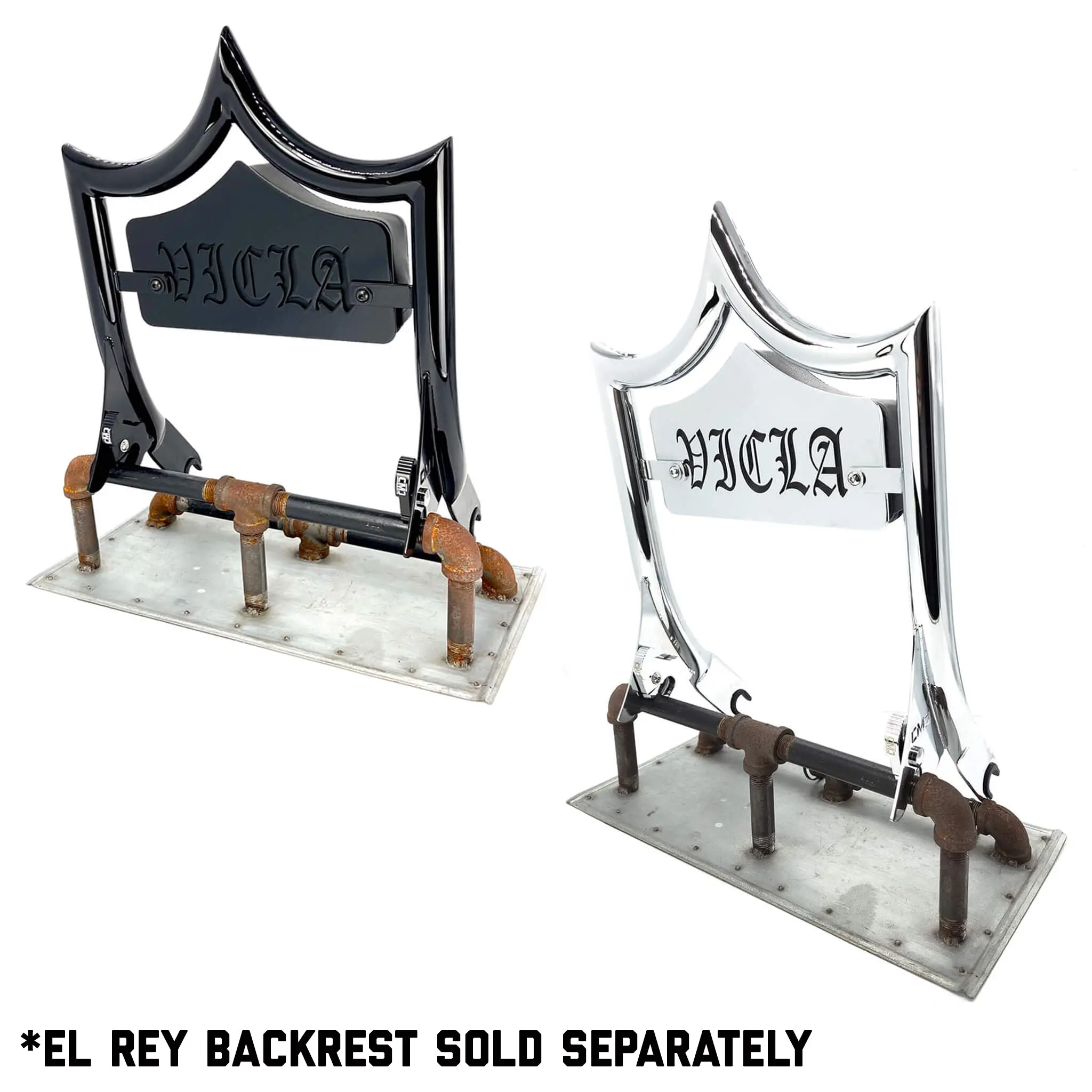 VICLA Large Backplate Car Accessory for El Rey Backrest™, Car Accessories with Washers, Bolts & Vinyl Insert, Aesthetic Upgrade Option in Chrome or Black