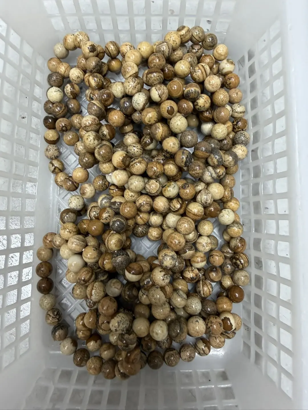 Kari(13453)gc.Picture jasper bracelets,20pcs for $30