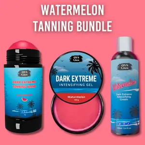 Dark Extreme Intensifying Watermelon Tanning Gel, Cream & Sunbed Wand,  Tanning Accelerator For Outdoor & Indoor Skin Tanning Sunbeds Skincare