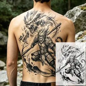 Waterproof Temporary Tattoo Stickers, Long-Lasting 7-15 Days, Half Permanent Herbal Tattoos, Non-Glare Fake Tattoos for Men and Women