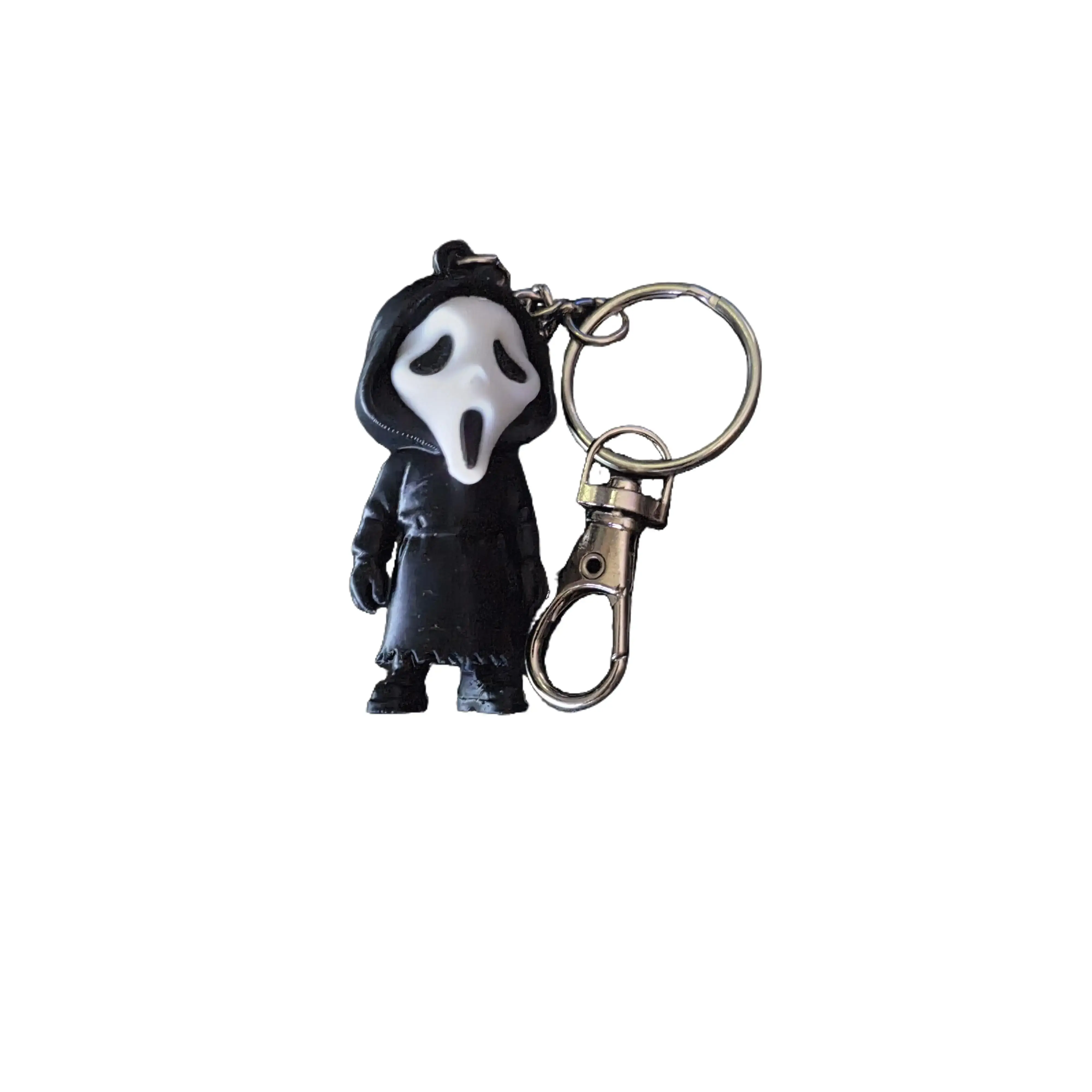 Halloween Ghostface Keychain with Chain and Clasp - Perfect for Fans of Horror Movies and Collectors