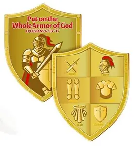 Christian Full Armor of God Challenge Coin Set of 5 Coins Version 2 Coins