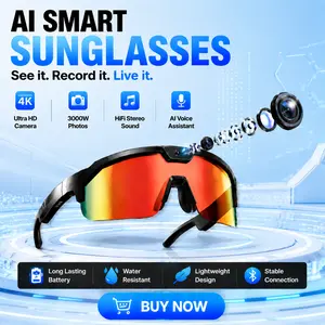 Smart AI Camera Glasses with 8PM Photochromic Lenses ,Button Touch Adjustment for Travel Outdoor Adventures Hands-Free Photography 160+Languages Real-Time Translation Bluetooth Wireless Wearable Video Recording UV Protection