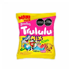Trululu Sour Gummies Mix Maxi Pack – 100g (3.53 oz) – Assorted Gummies (Worms, Rings & Feroz Shapes) – Imported from Colombia