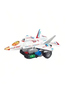 Transforming Airplane Robot Toy Electric Fighter Jet To Robot With Sound Flashing Lights Interactive Kids Toy For Boys Girls Ideal Christmas Birthday Gift For Kids Battery Powered White And Blue Electric LED Floating Ball Car robotop travel robot crab