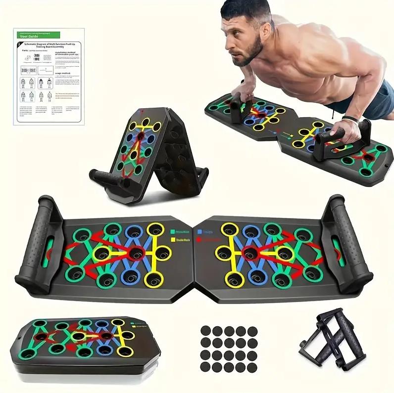 Adjustable width professional push-up board - Home gym equipment for total body workouts Foldable, ideal for men/women/beginners to professionals Ergonomic push-up bar - Non-slip gym board for chest/shoulder/arm training  -fathersdaygifts