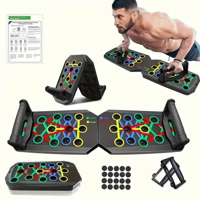 Adjustable width professional push-up board - Home gym equipment for total body workouts Foldable, ideal for men/women/beginners to professionals Ergonomic push-up bar - Non-slip gym board for chest/shoulder/arm training  -fathersdaygifts