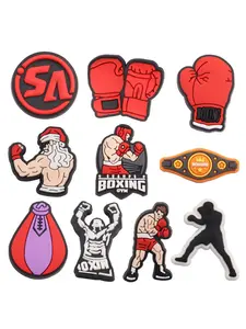 10pcs Cartoon MMA VS ONE Boxing Champion Shoe Accessories, PVC Boxing Glove Decorations, Luggage & Bag Charms, Birthday Gift, Daily Use