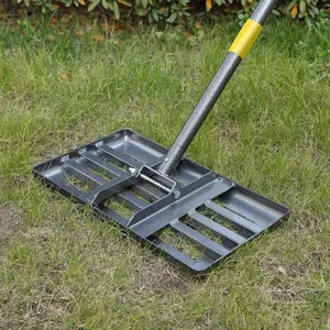 Lawn Leveling Rake,17"x10" Lawn Leveler Tool for Lawns with 5FT  Handle,Heavy Duty Leveling Rakes for Lawns,Yard Garden Golf Course, Ease Level Soil Sand Dirt Surfaces...