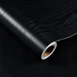 1 Roll Peel and Stick Wallpaper Classic Black Wood Contact Paper Decorative Self-Adhesive Film for Surfaces Easy to Clean Thickening Upgrade Increase Stomata and Reduces Bubble Generation Furnitur renov sticker