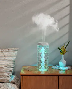 Mini Air Humidifier with Night Light Lamp Portable Home LED Humidifiers Acrylic Crystal Diamond Night Light for Kids